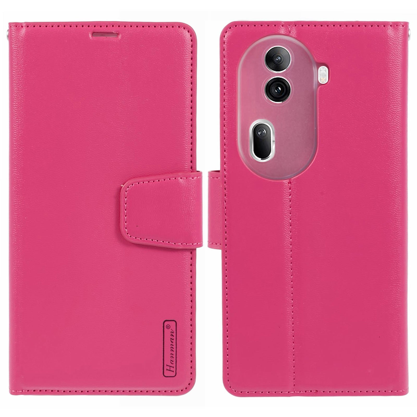 HANMAN Mill Series For Oppo Reno11 Pro 5G (Global) Case PU Leather Foldable Stand Phone Cover HANMAN Mill Series For Oppo Reno11 Pro 5G (Global) Case PU Leather Foldable Stand Phone Cover